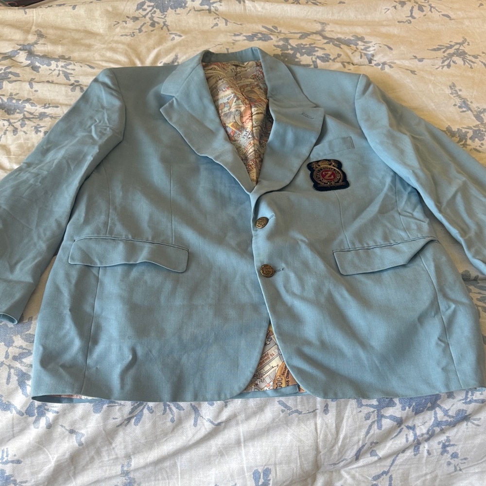Palm Beach Light Blue Blazer with Crest